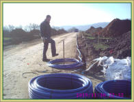 Trinkwasserleitungen werden verlegt